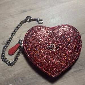 COACH Red Heart ❤️ Wallet with Chain